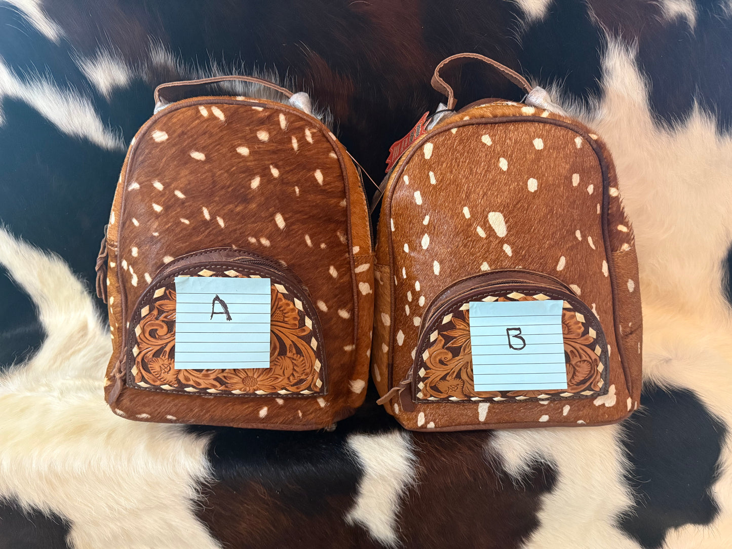 Fawn Colored Cowhide Leather Concealed carry Backpack